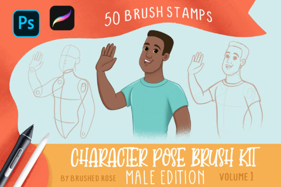 Character Pose Brush Kit- Male Edition: Streamlining Digital Character Design