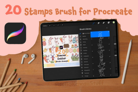 Integrating Procreate Brush Stamps Cute Bunny Easter into Your Digital Design Workflow