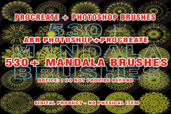 Mandala Brushes for Procreate & Photoshop