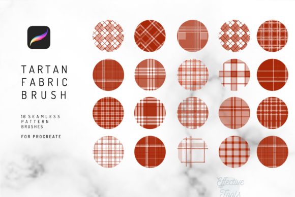 Mastering Pattern Design with the 16 Seamless Tartan Procreate Brush Set