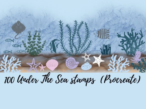 Strategic Visual Assets: Leveraging 100 Under the Sea Stamps Procreate for Brand Differentiation