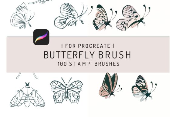 Transform Your Digital Art with the 100 Procreate Butterflies Stamp Brush Collection