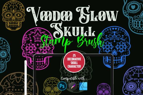 Voodoo Glow Skull Stamp Brushes: Elevating Digital Art with Edgy, Versatile Stamps